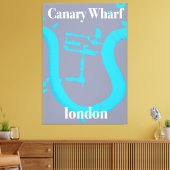 canary wharf london map reisposter canvas afdruk (Insitu (Woonkamer))