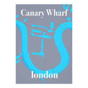 canary wharf london map reisposter foto afdruk