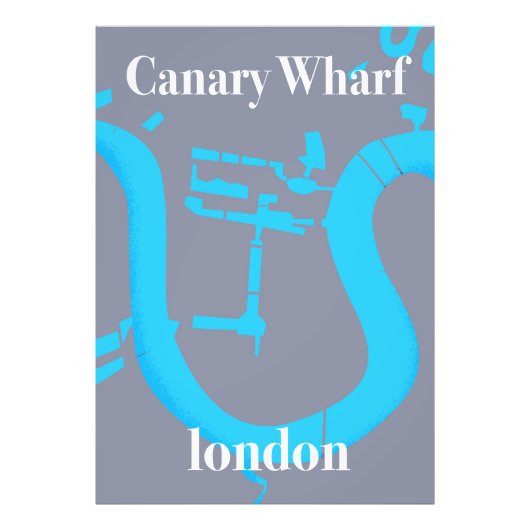 canary wharf london map reisposter foto afdruk (Voorkant)