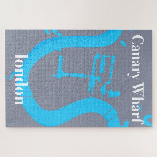canary wharf london map reisposter legpuzzel (Horizontaal)