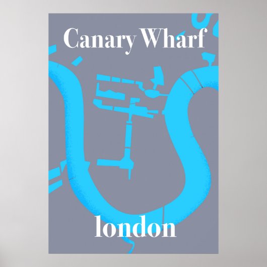 canary wharf london map reisposter poster (Voorkant)