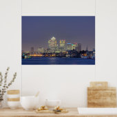 Canary Wharf 's nachts Poster (Keuken)