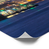 Canary Wharf 's nachts Poster (Hoek)