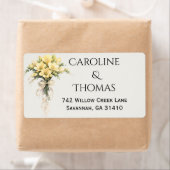 Canary Yellow Romantic Freesia  Floral Wedding Etiket (Insitu)