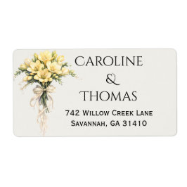 Canary Yellow Romantic Freesia  Floral Wedding Etiket