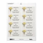 Canary Yellow Romantic Freesia  Floral Wedding Etiket (Full Sheet)