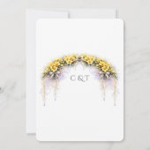 Canary Yellow Romantic Freesia  Floral Wedding Kaart (Achterkant)