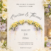 Canary Yellow Romantic Freesia  Floral Wedding Kaart