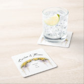 Canary Yellow Romantic Freesia  Floral Wedding Kartonnen Onderzetters (Insitu)