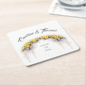 Canary Yellow Romantic Freesia  Floral Wedding Kartonnen Onderzetters (Schuin)