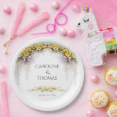 Canary Yellow Romantic Freesia  Floral Wedding Papieren Bordje (Feest)