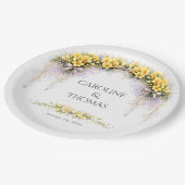 Canary Yellow Romantic Freesia  Floral Wedding Papieren Bordje (Gekanteld)