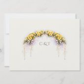Canary Yellow Romantic Freesia  Floral Wedding Save The Date (Achterkant)