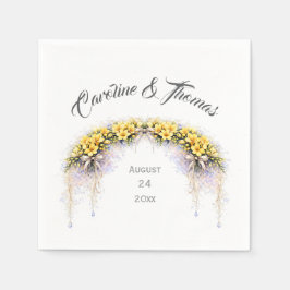 Canary Yellow Romantic Freesia  Floral Wedding Servet