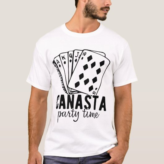 Canasta feesttijd | Grappige canasta speler T-shirt (Voorkant)