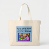 canasta game player grote tote bag (Voorkant)