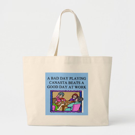 canasta game player grote tote bag (Voorkant)