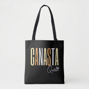 Canasta koningin in bruine letters tote bag
