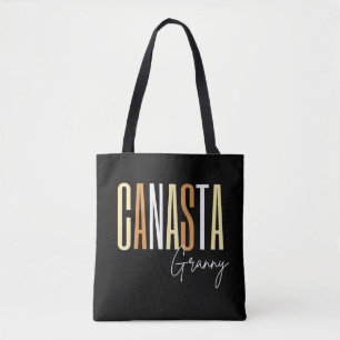 Canasta oma in bruine letters tote bag
