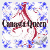 Canasta Queen Vierkante Sticker (Voorkant)