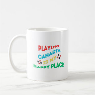 Canasta spelen is mijn happy place koffiemok