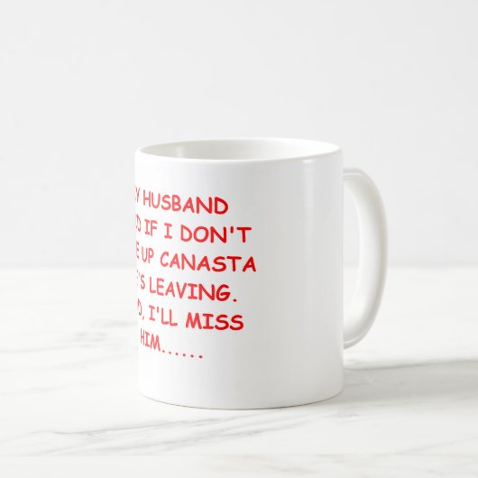 CANASTA-spelercadeaus t-shirts Koffiemok (Voorkant rechts)