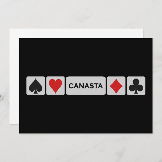 Canasta-uitnodiging - aanpassen kaart (Voorkant / Achterkant)
