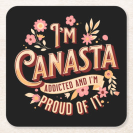 Canasta verslaafd | Grappige canasta Kartonnen Onderzetters