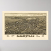 Canastota, NY Panoramic Map - 1885 Poster (Voorkant)