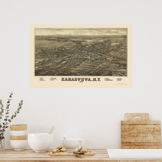 Canastota, NY Panoramic Map - 1885 Poster (Keuken)
