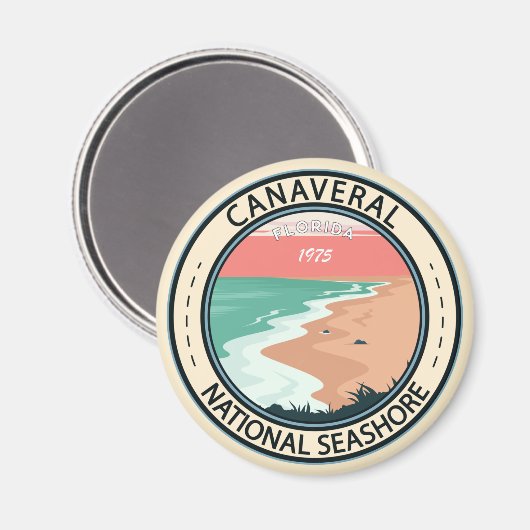 Canaveral National Seashore Florida Badge Magneet (Voorkant / Achterkant)