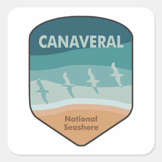 Canaveral National Seashore Florida Seagulls Vierkante Sticker (Voorkant)