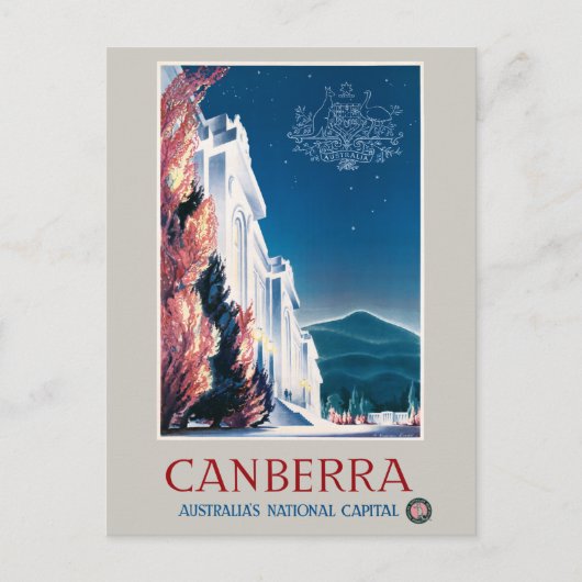 Canberra Australia  1940 Travel Poster Briefkaart (Voorkant)