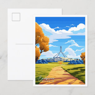 Canberra Australia Art vintage reisillustratie Briefkaart