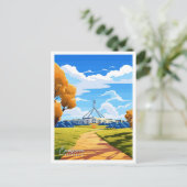 Canberra Australia Art vintage reisillustratie Briefkaart (Staand voorkant)