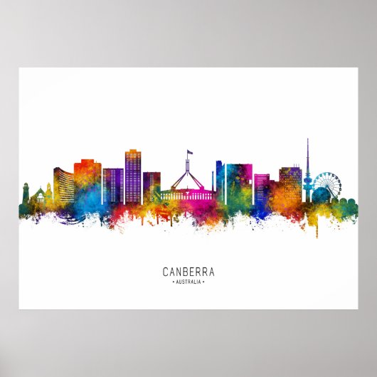 Canberra Australia Skyline Poster (Voorkant)