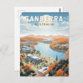 Canberra Australia Travel Art Vintage Briefkaart (Voorkant / Achterkant)