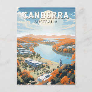 Canberra Australia Travel Art Vintage Briefkaart