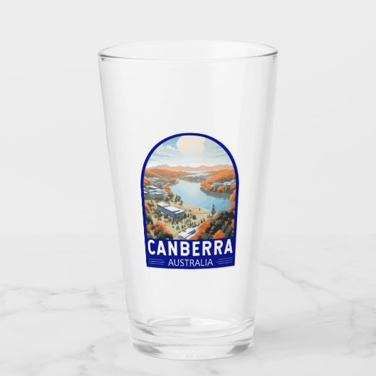 Canberra Australia Travel Art Vintage Glas (Voorkant)