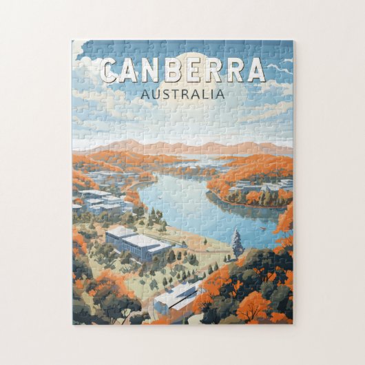 Canberra Australia Travel Art Vintage Legpuzzel (Verticaal)