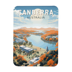 Canberra Australia Travel Art Vintage Magneet