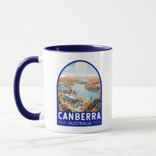 Canberra Australia Travel Art Vintage Mok