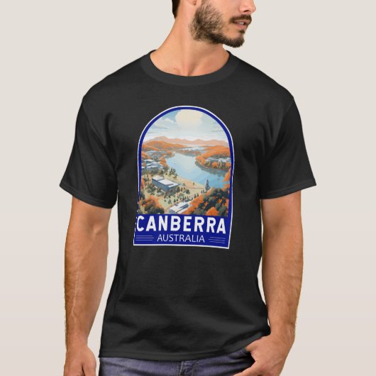 Canberra Australia Travel Art Vintage T-shirt (Voorkant)
