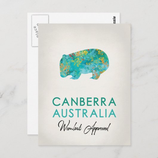 Canberra Australia Wombat Briefkaart (Voorkant / Achterkant)