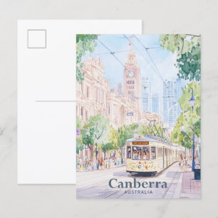 Canberra Australië Gouache Illustratie Reizen Briefkaart