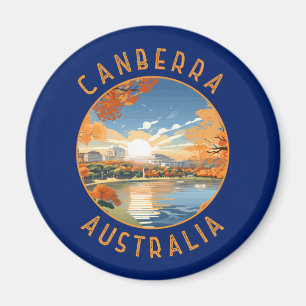 Canberra Australië Retro Noodlijdende Cirkel Magneet