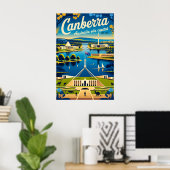 Canberra Australië Retro Reisposter Kunst Poster (Thuiskantoor)