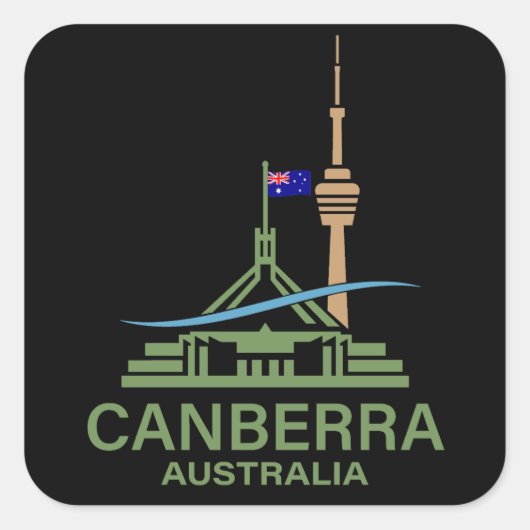 Canberra Australië Vierkante Sticker (Voorkant)