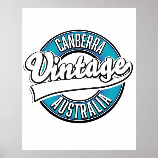 Canberra Australië vintage logo Poster (Voorkant)