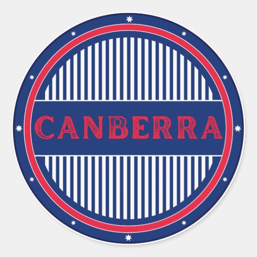 Canberra City Pride Emblem – Australian Identity Ronde Sticker (Voorkant)